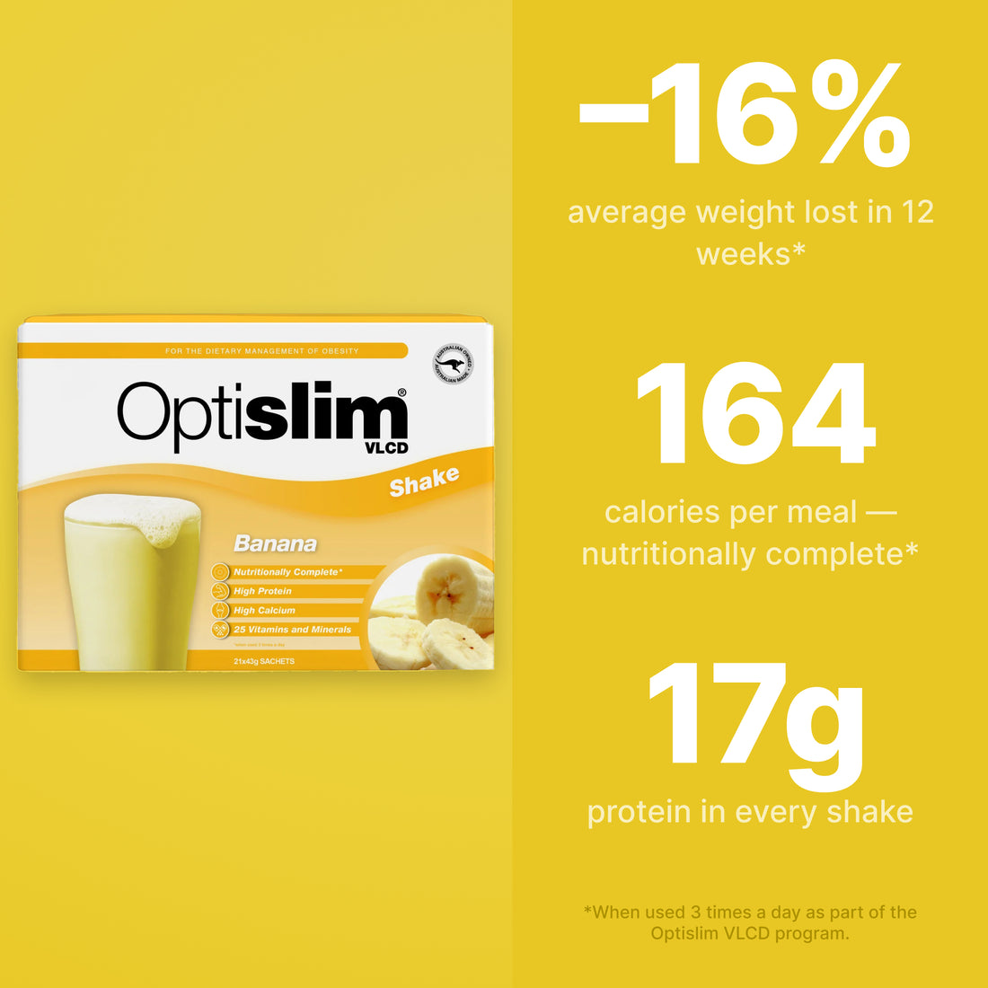 VLCD Classic Shake Banana - 21 Meals