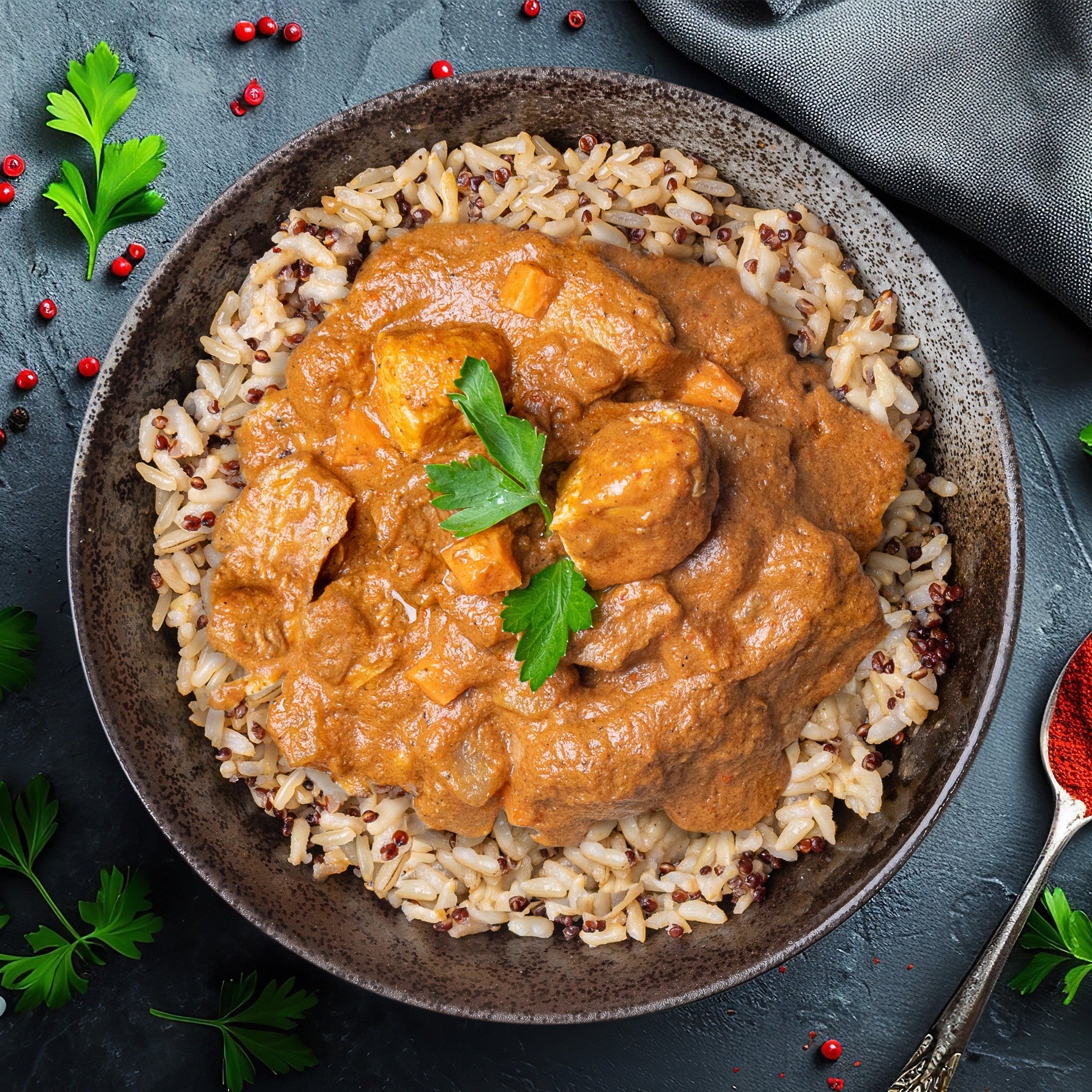 Butter Chicken and Vegetable with Brown Rice &amp; Quinoa (300g) - Optislim