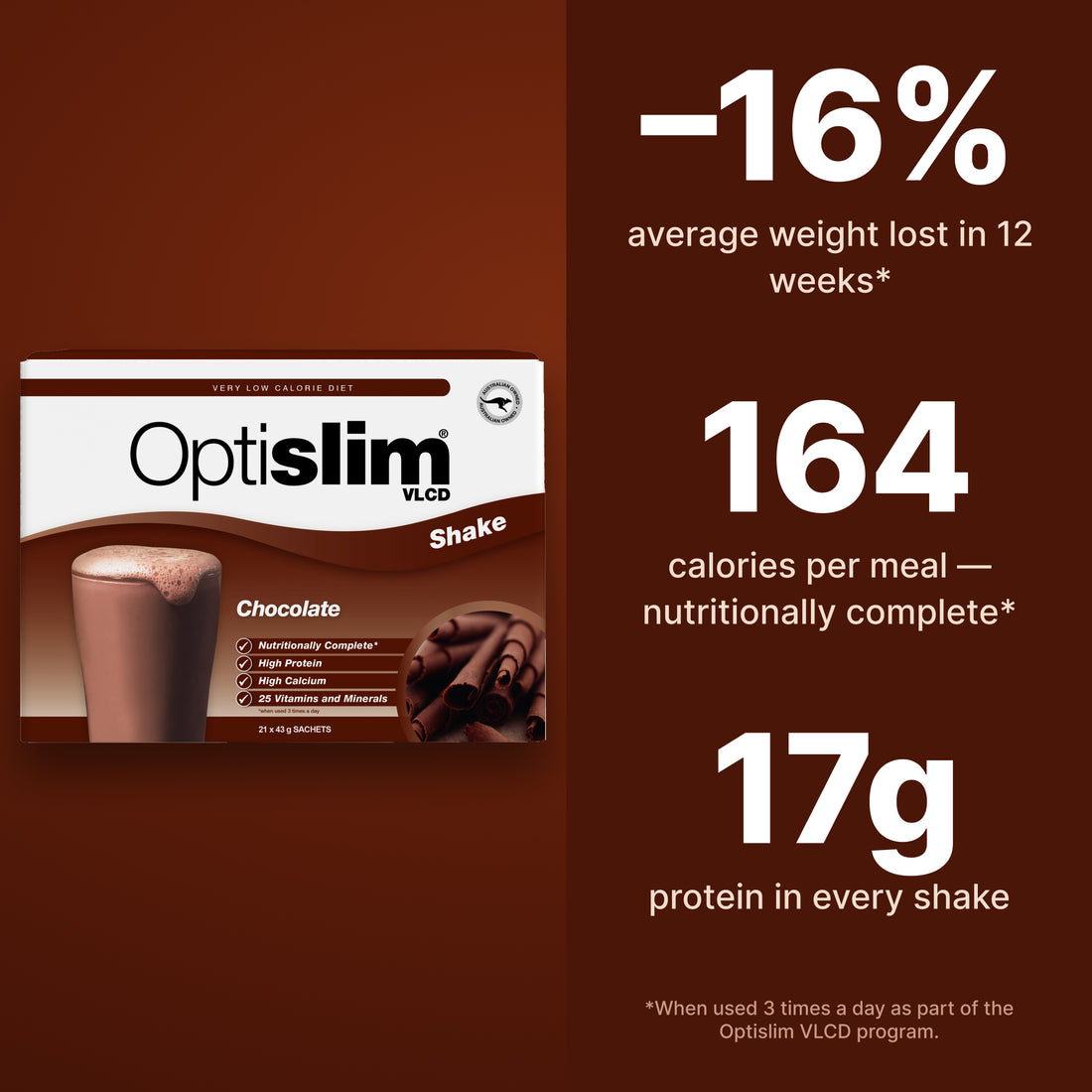 VLCD Classic Shake Chocolate - 21 Meals