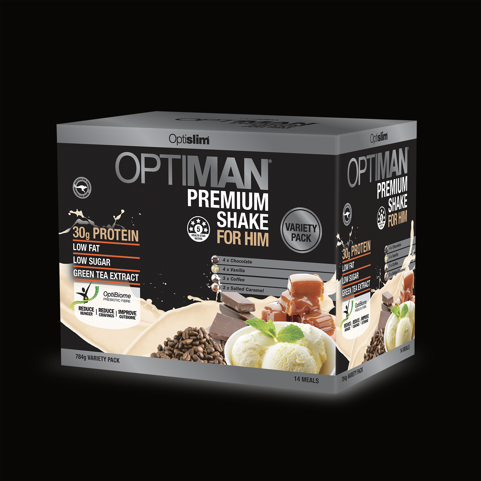 Optiman For Him Shake Variety Pack - 14 Meals