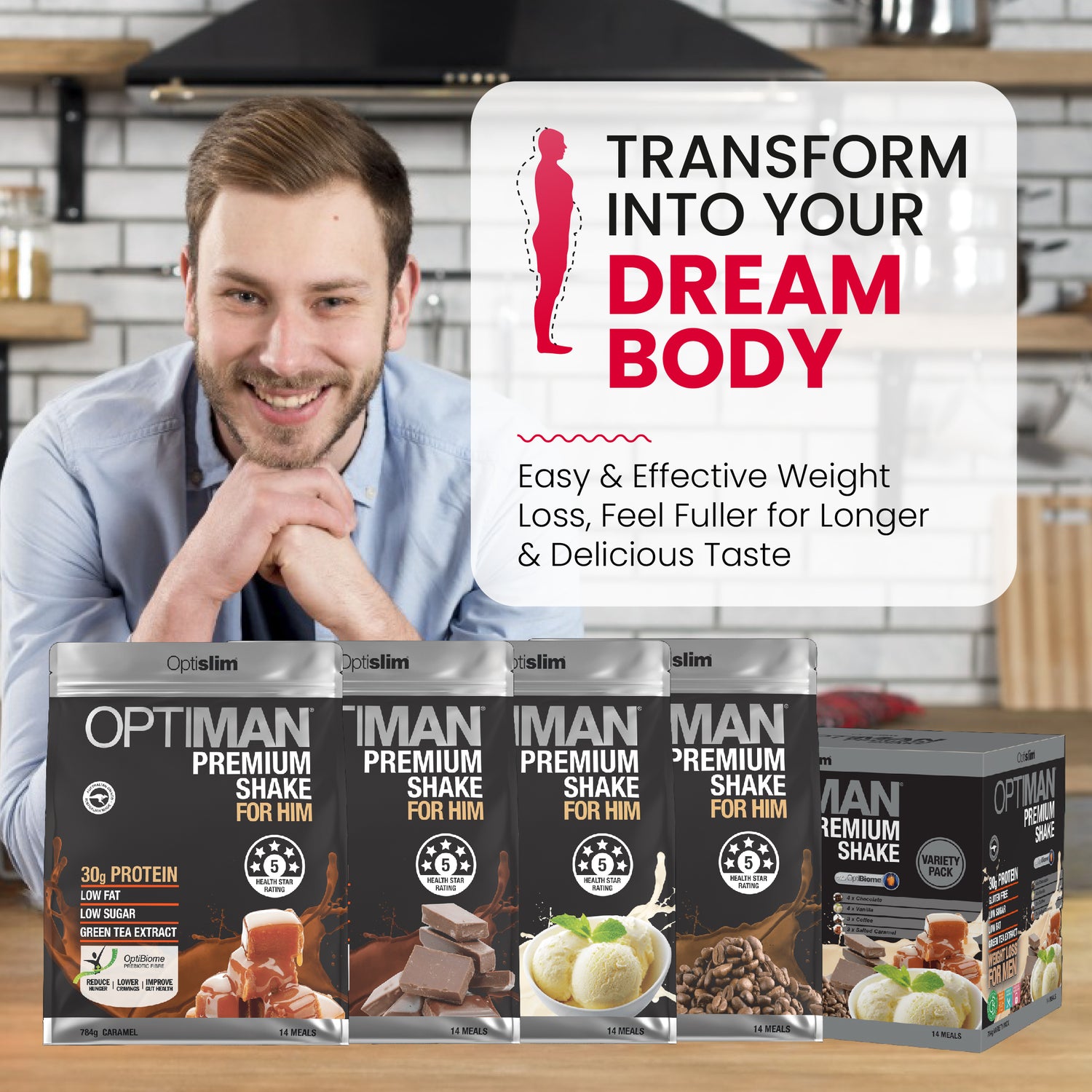 Optiman For Him - Coffee Shake - Optislim