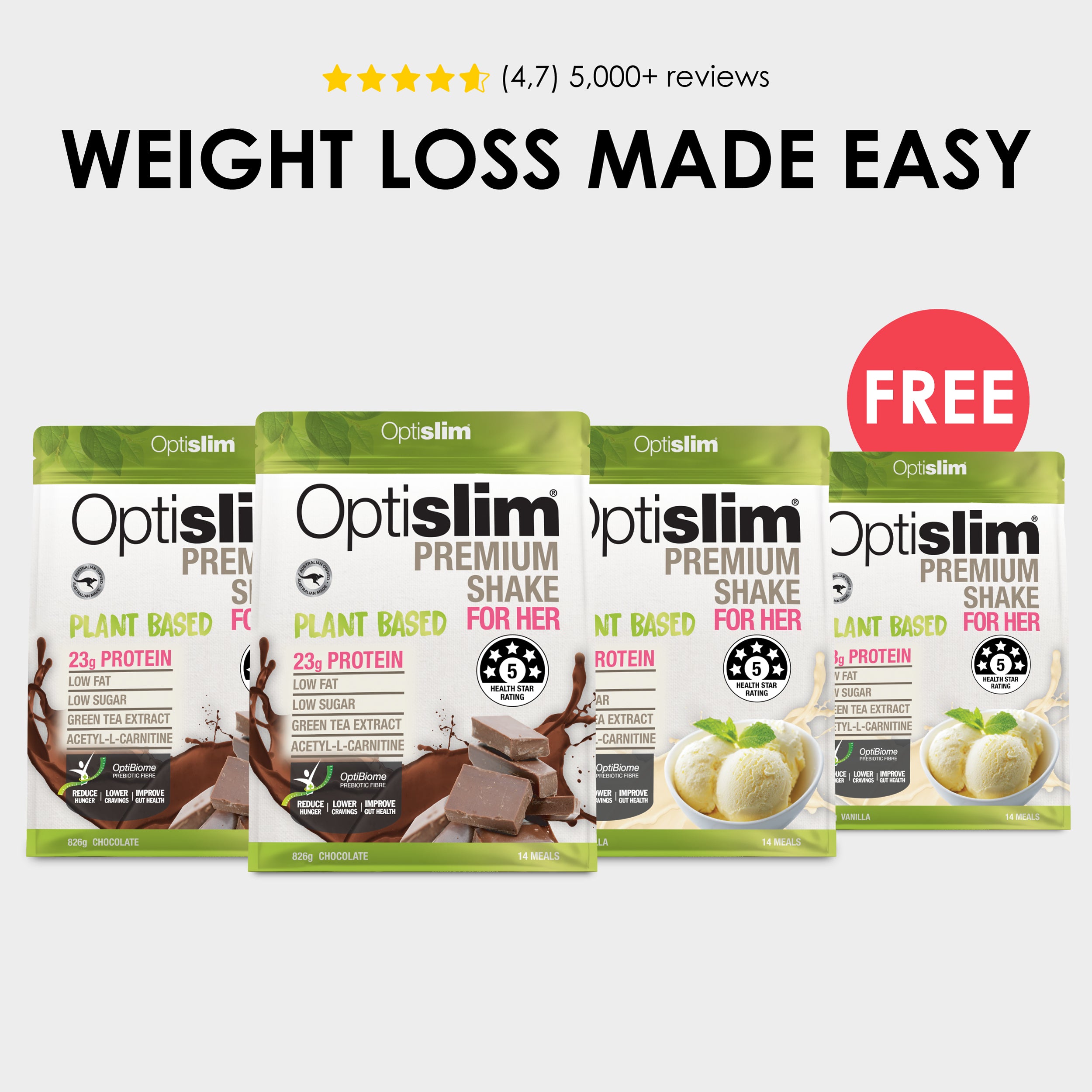 Buy 3 Get 1 FREE Optislim Plant Based Bundle - 56 Meals - Optislim