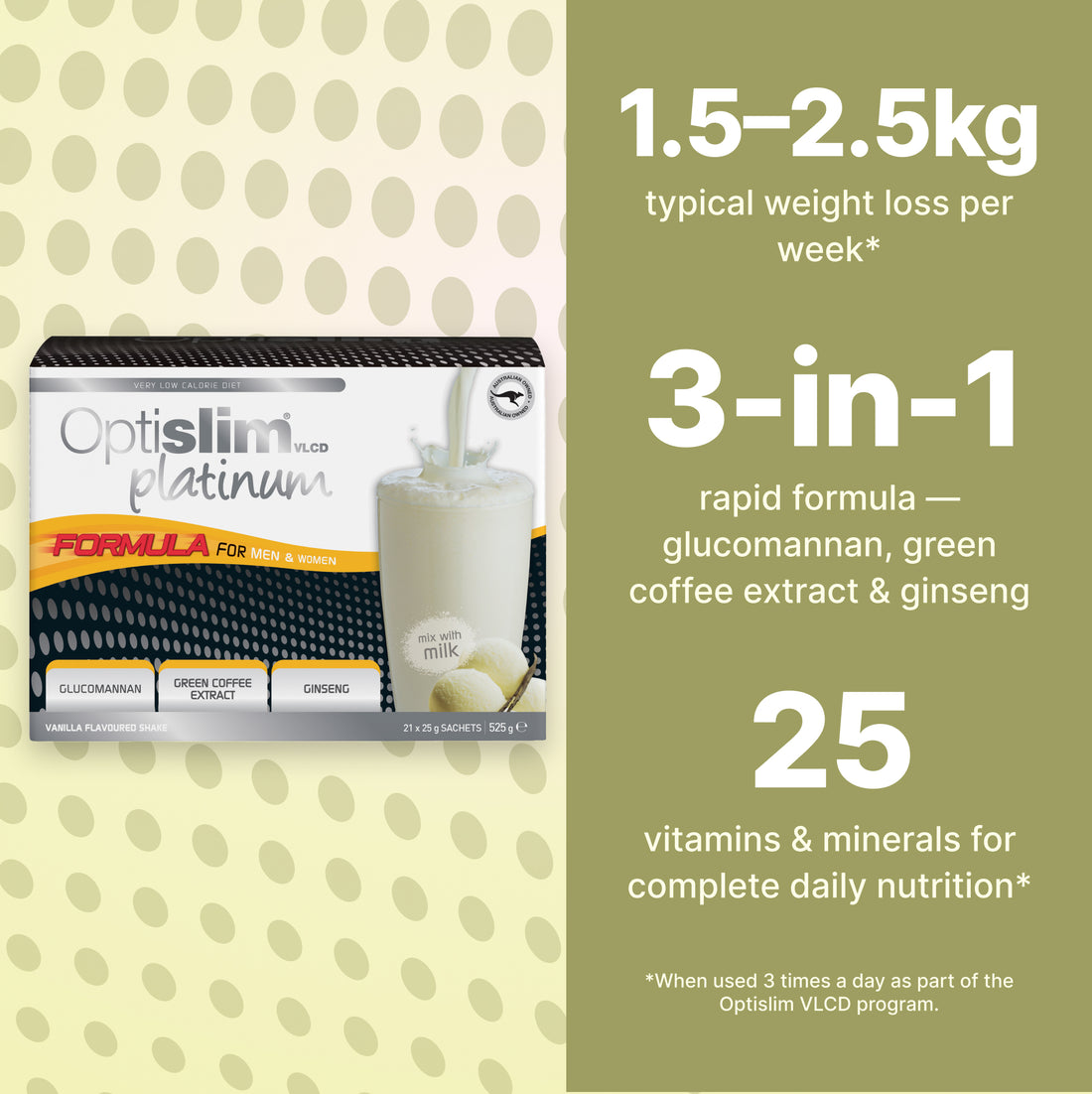 VLCD PLATINUM Shake Vanilla - 21 Meals