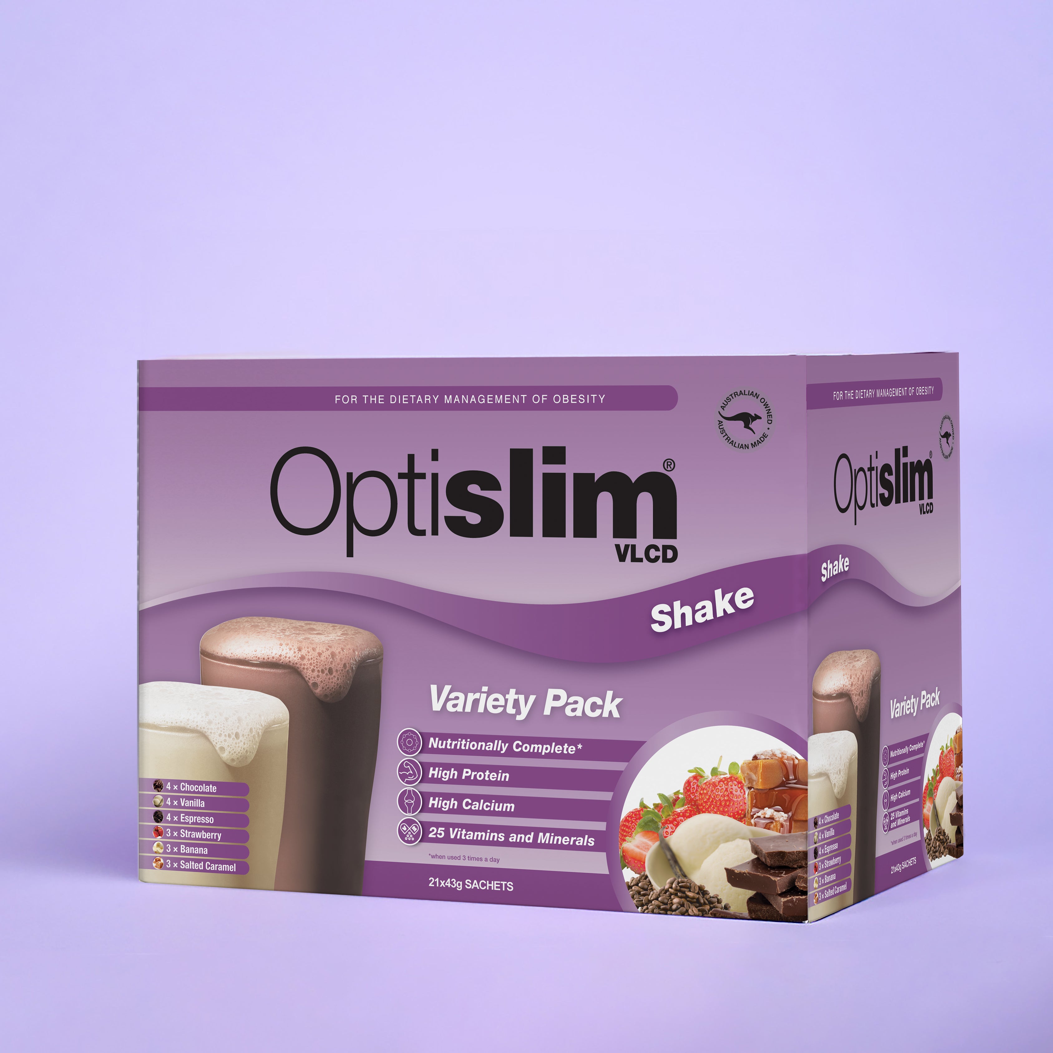 VLCD Shake Variety Pack - 21 Meals - Optislim