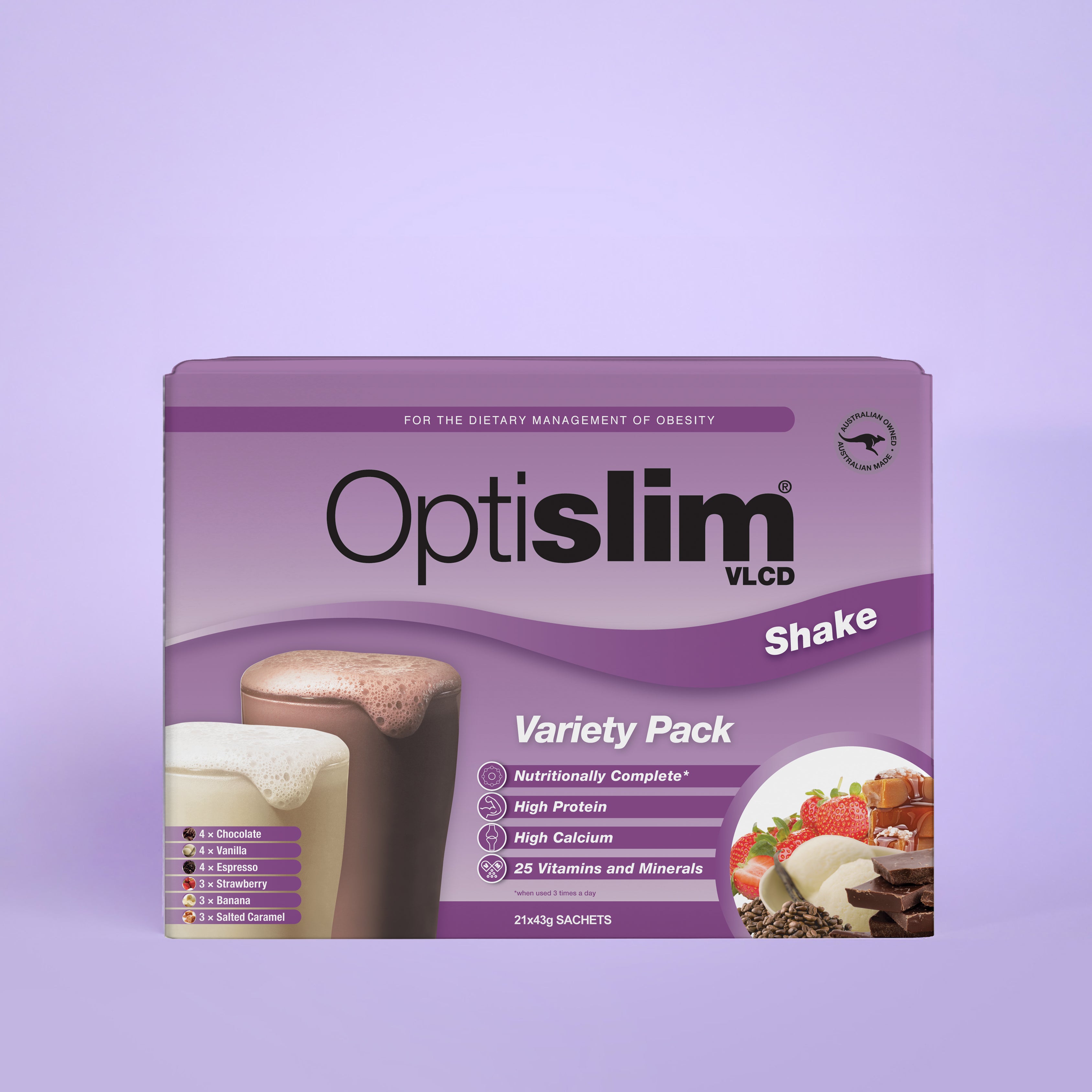 VLCD Shake Variety Pack - 21 Meals - Optislim