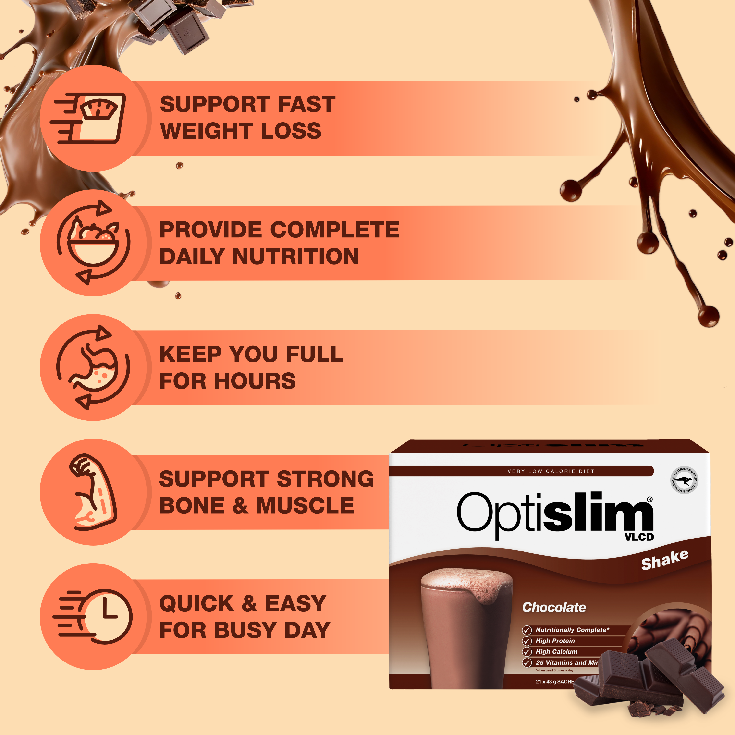 VLCD Shake Variety Pack - 21 Meals - Optislim