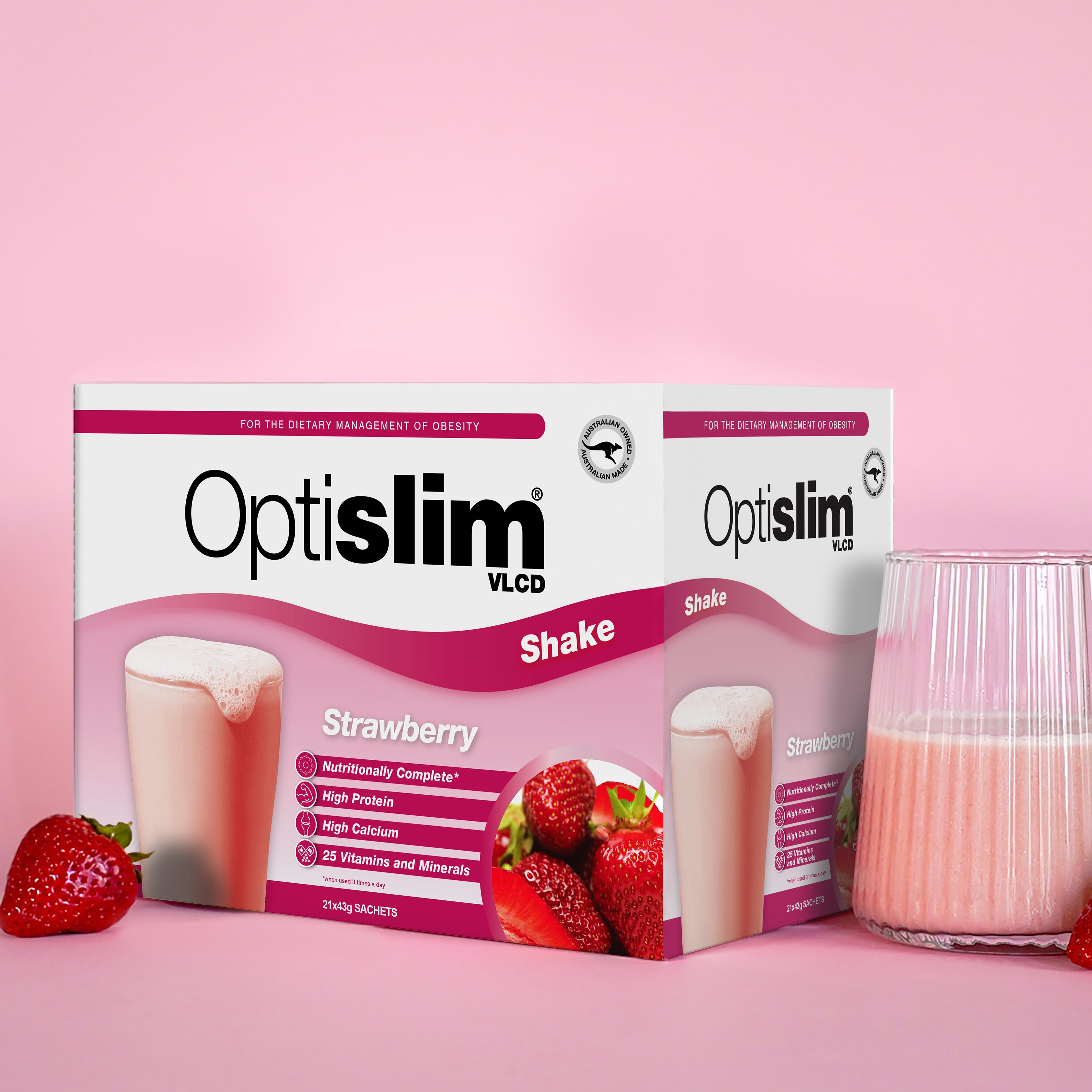 VLCD Meal Replacement Shake Strawberry - Optislim