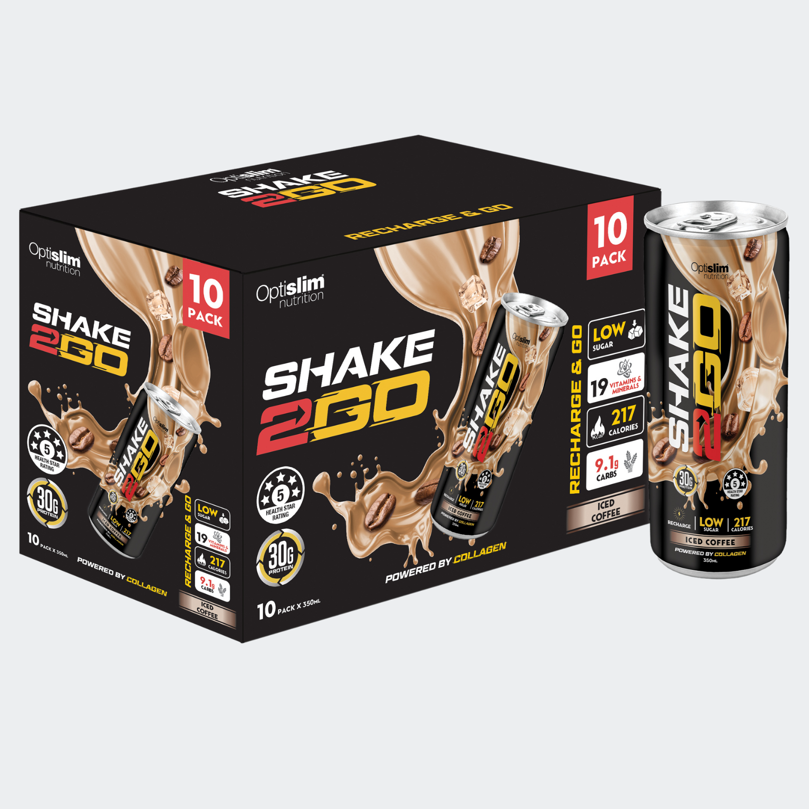 SHAKE2GO Iced Coffee (10 x 350ml)