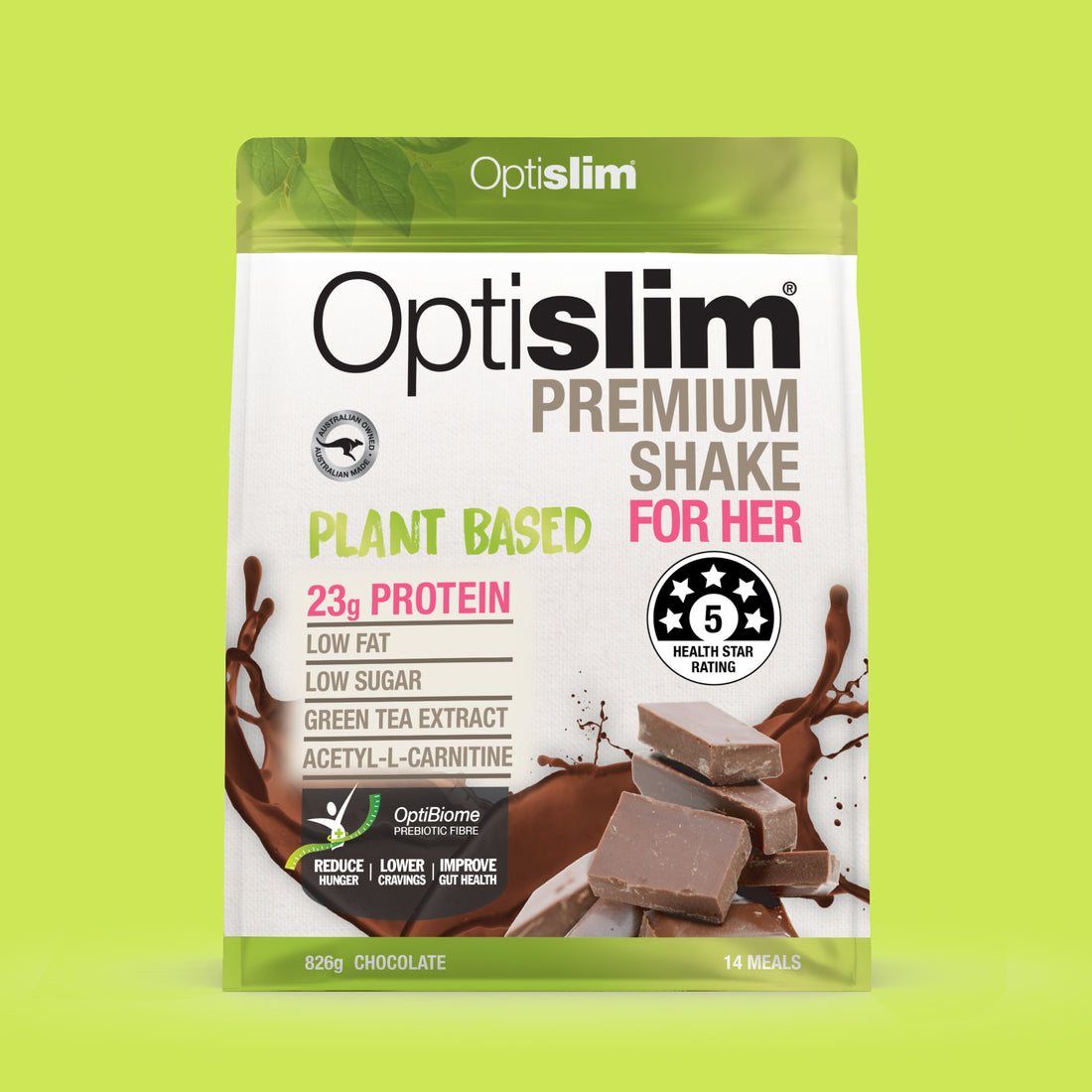 Optislim For Her Plant Based Shake Chocolate - 14 Meals