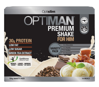 Optiman For Him Shake Variety Pack - 14 Meals