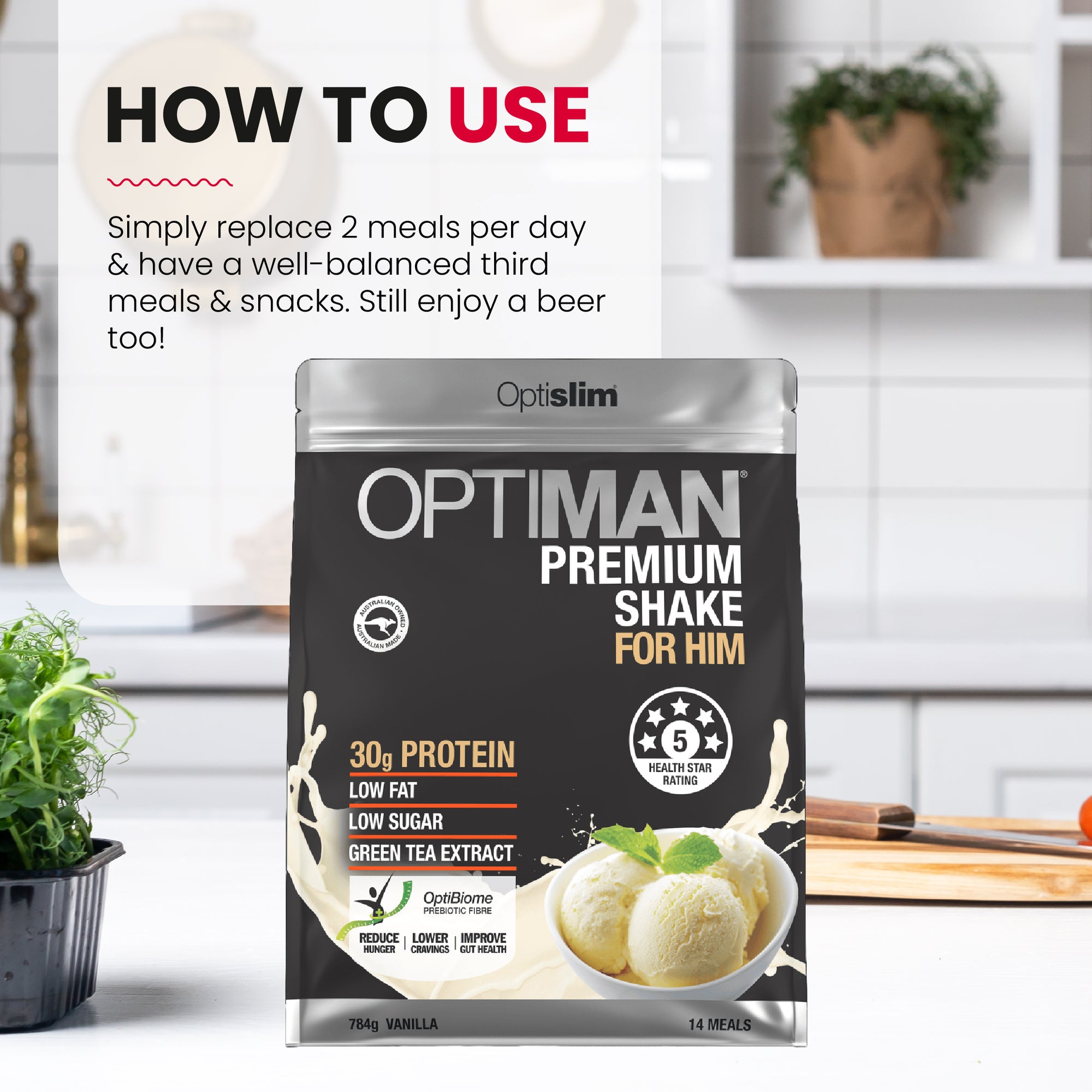 Optislim Optiman Premium Shake Coffee 784g