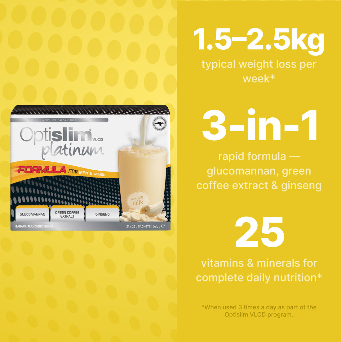 VLCD PLATINUM Shake Banana - 21 Meals