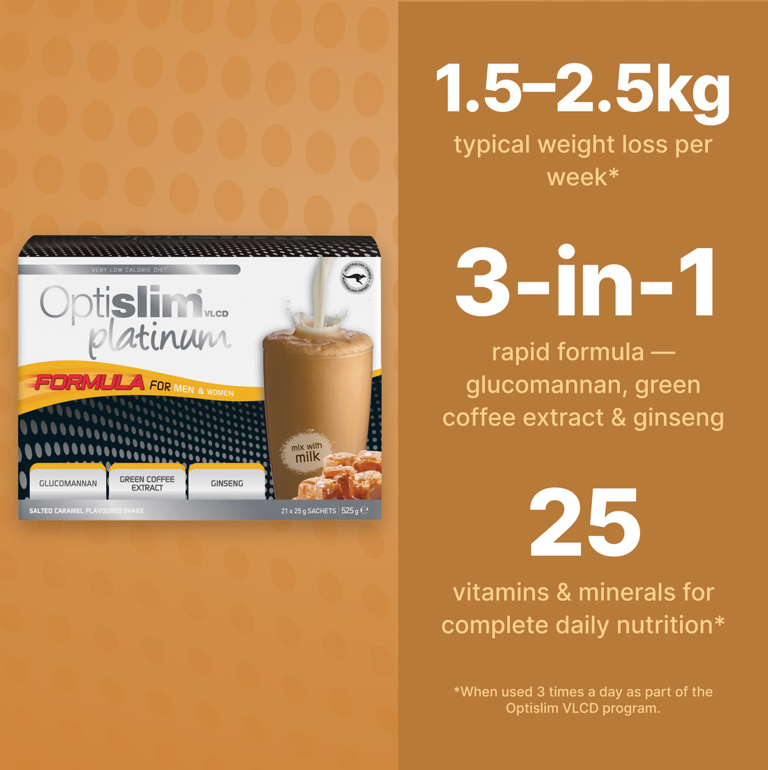 VLCD PLATINUM Shake Salted Caramel - 21 Meals