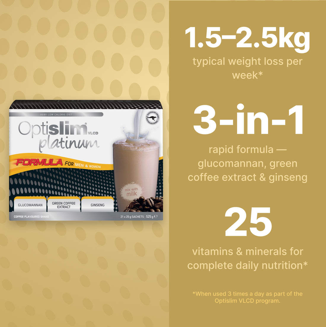 VLCD PLATINUM Shake Coffee - 21 Meals