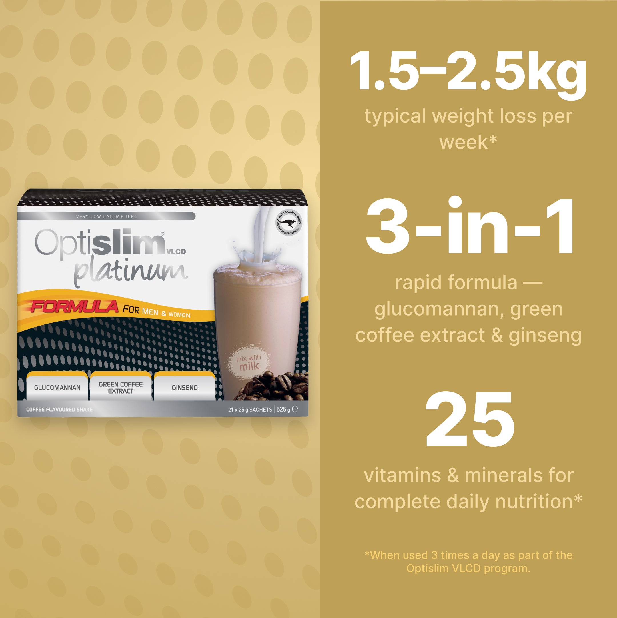 VLCD PLATINUM Shake Coffee - 21 Meals