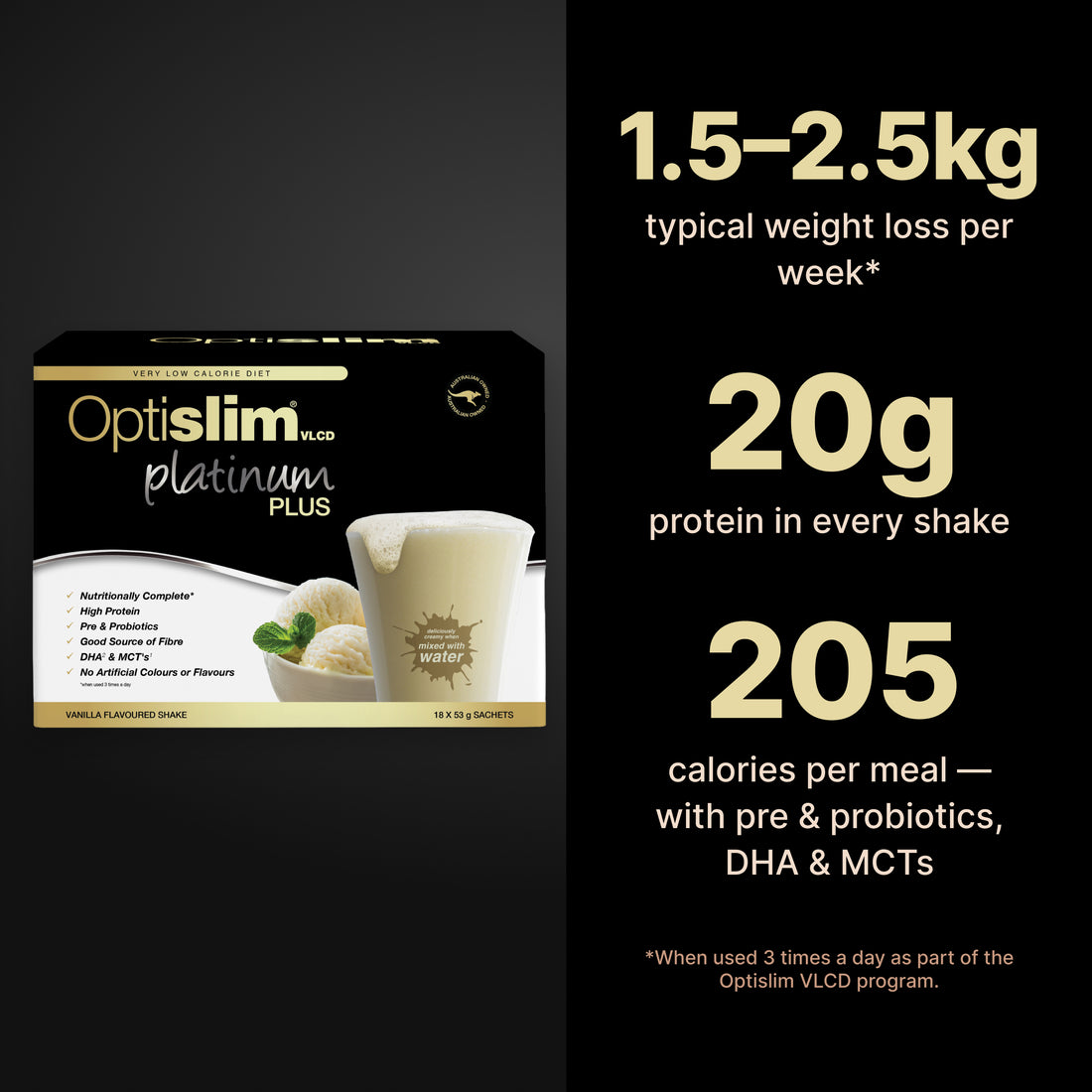 VLCD PLATINUM PLUS Shake Vanilla - 18 Meals