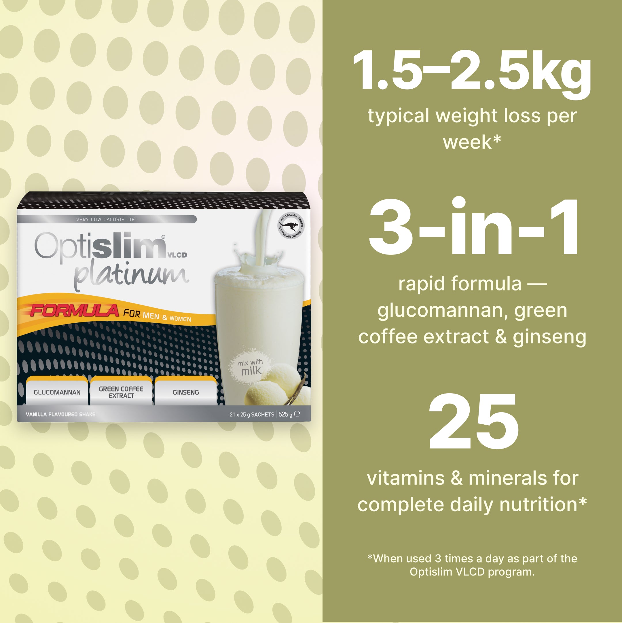 VLCD PLATINUM Shake Vanilla - 21 Meals