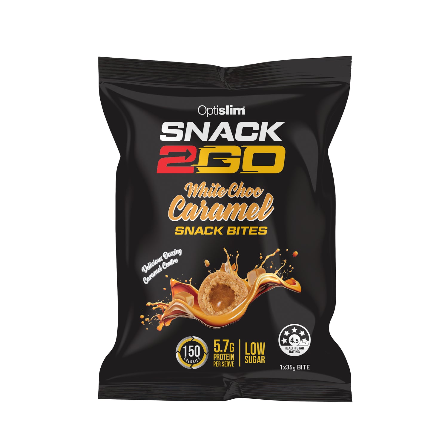 Snack 2 Go Snack Bites White Choc Caramel - Optislim