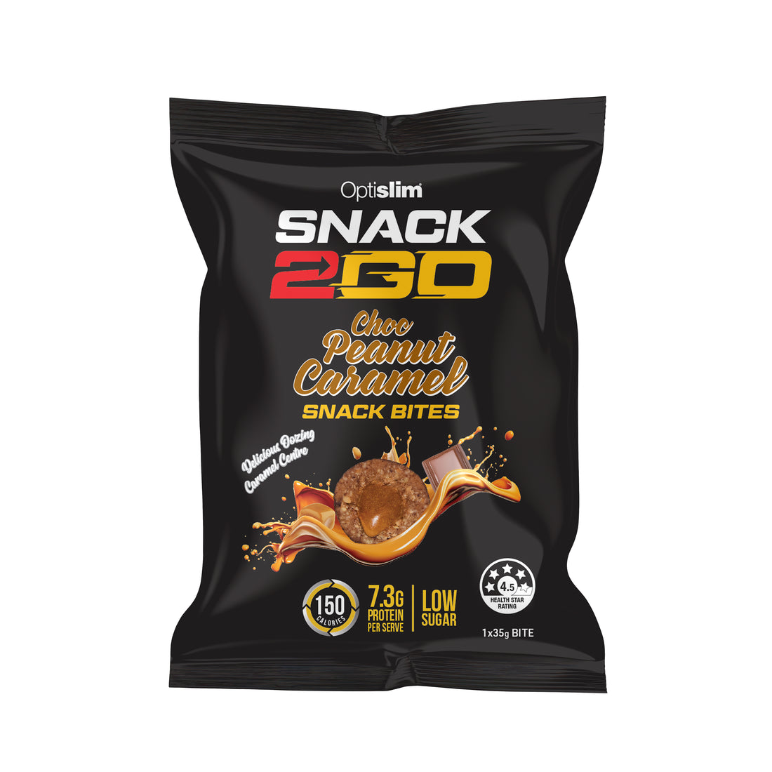 SNACK2GO Snack Bites Choc Peanut Caramel - Optislim
