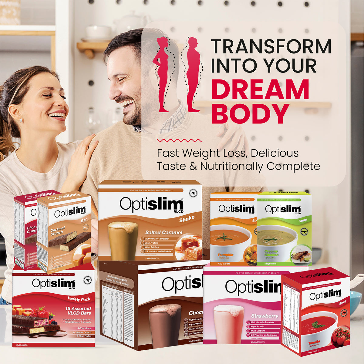 Optislim VLCD Meal Replacement Shake Chocolate (21x40g) – OptiSlim ...