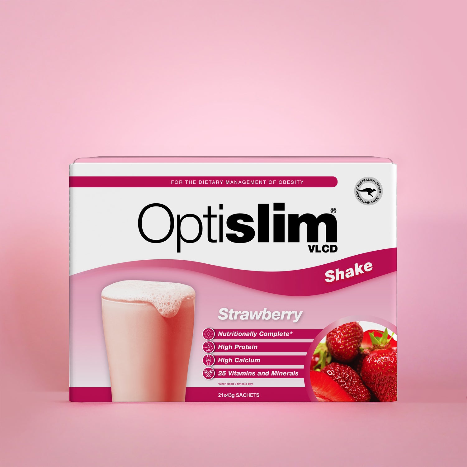 VLCD Meal Replacement Shake Strawberry - Optislim