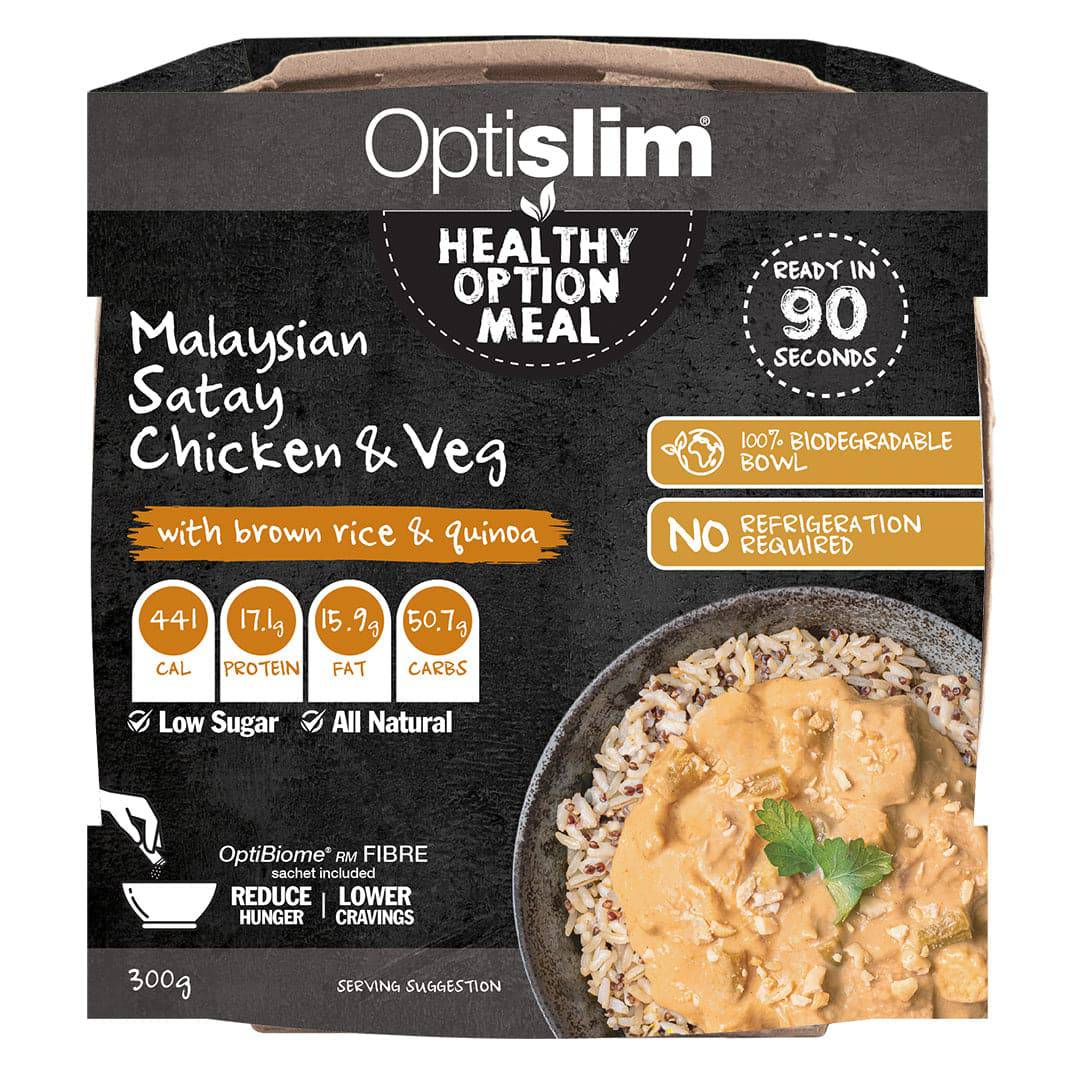 Malaysian Satay Chicken and Vegetables with Brown Rice &amp; Quinoa - Optislim