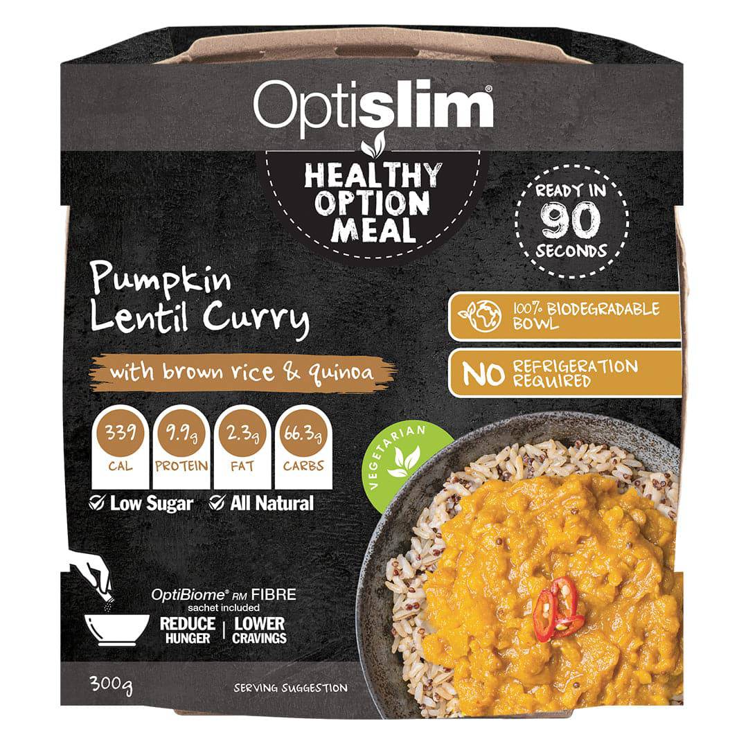 Pumpkin and Lentil Curry with Brown Rice &amp; Quinoa - Optislim