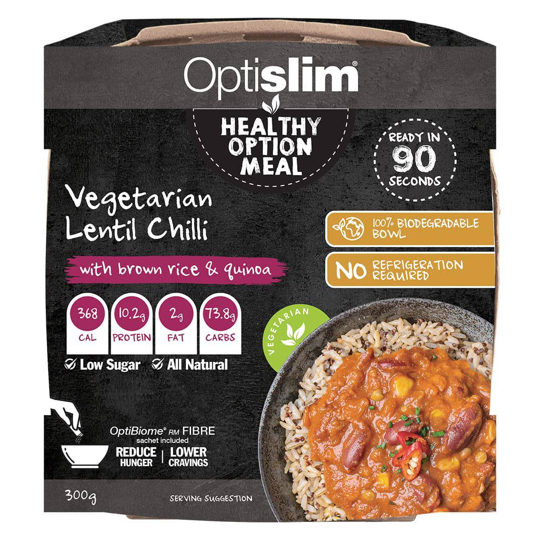 Vegetarian Lentil Chilli  with Brown Rice &amp; Quinoa - Optislim
