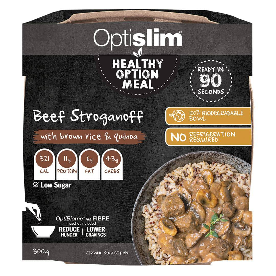Beef Stroganoff (175g) with Brown Rice and Quinoa (125g) - Optislim