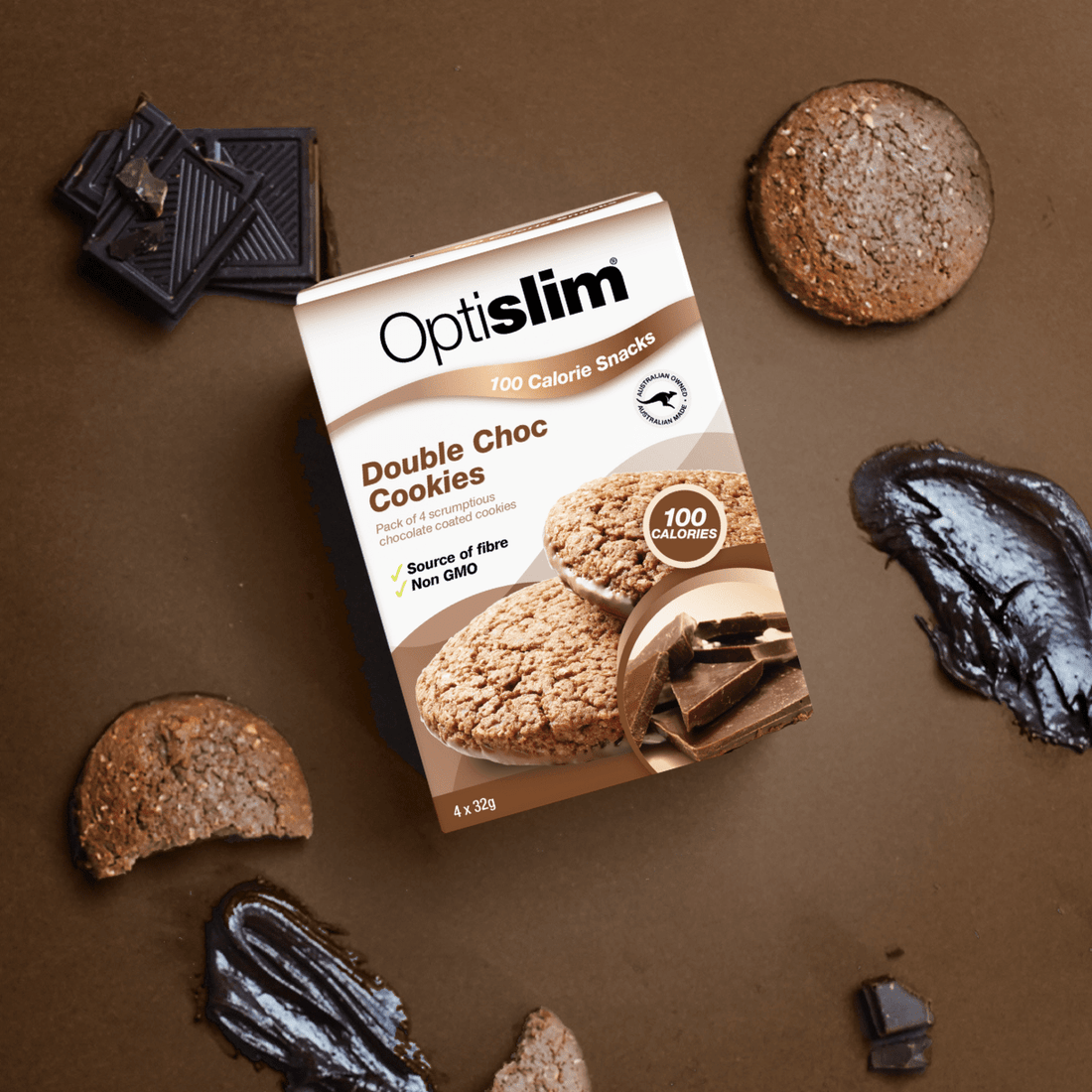 100 Calorie Snacks Double Choc Cookies - Optislim