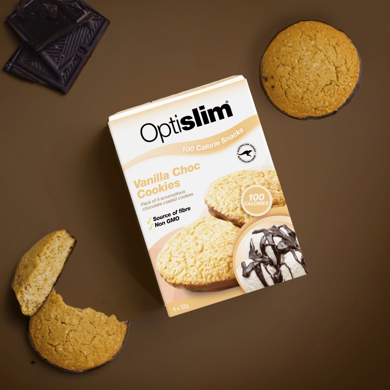 100 Calorie Snacks Vanilla Choc Cookies - Optislim