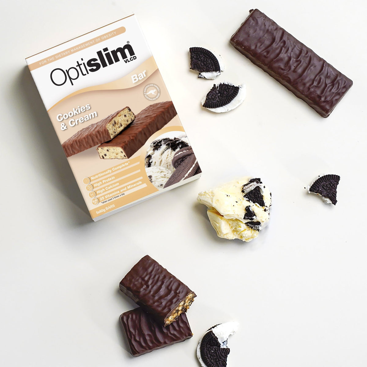 VLCD Bars Cookies &amp; Cream - Optislim