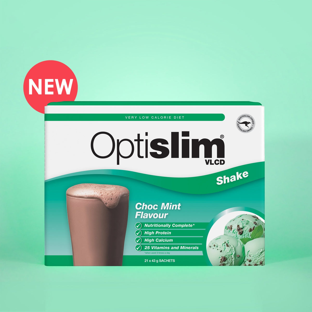 VLCD Classic Shake Choc Mint - 21 Meals - Optislim