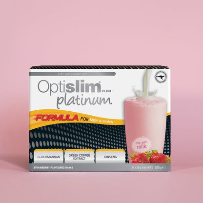 VLCD PLATINUM Shake Strawberry - 21 Meals - Optislim